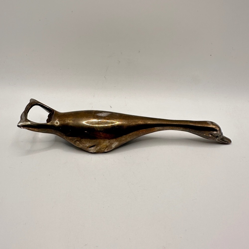 Vintage Brass Goose Bottle Opener Nutcracker MCM Mid Century Modern Barware